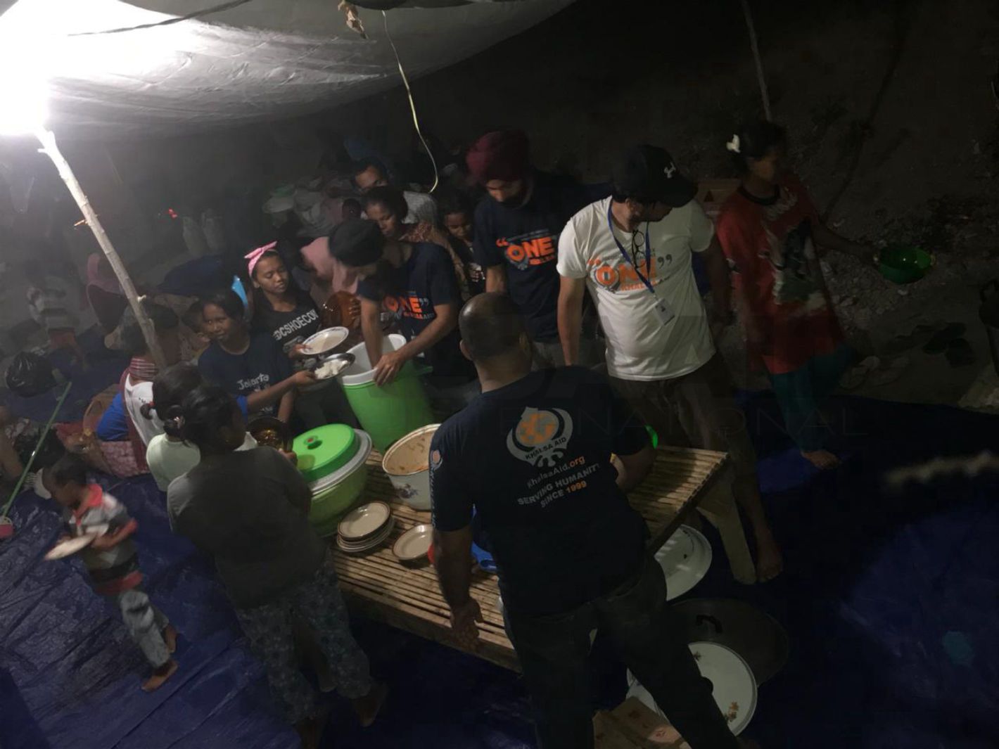 Langar being served to Tsunami victims in Indonesia.