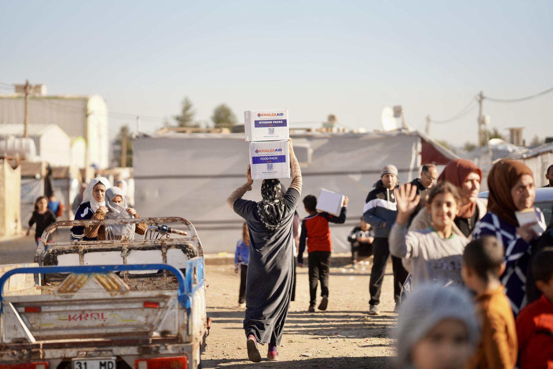 Turkey aid distribution at Syrian Refugee camps