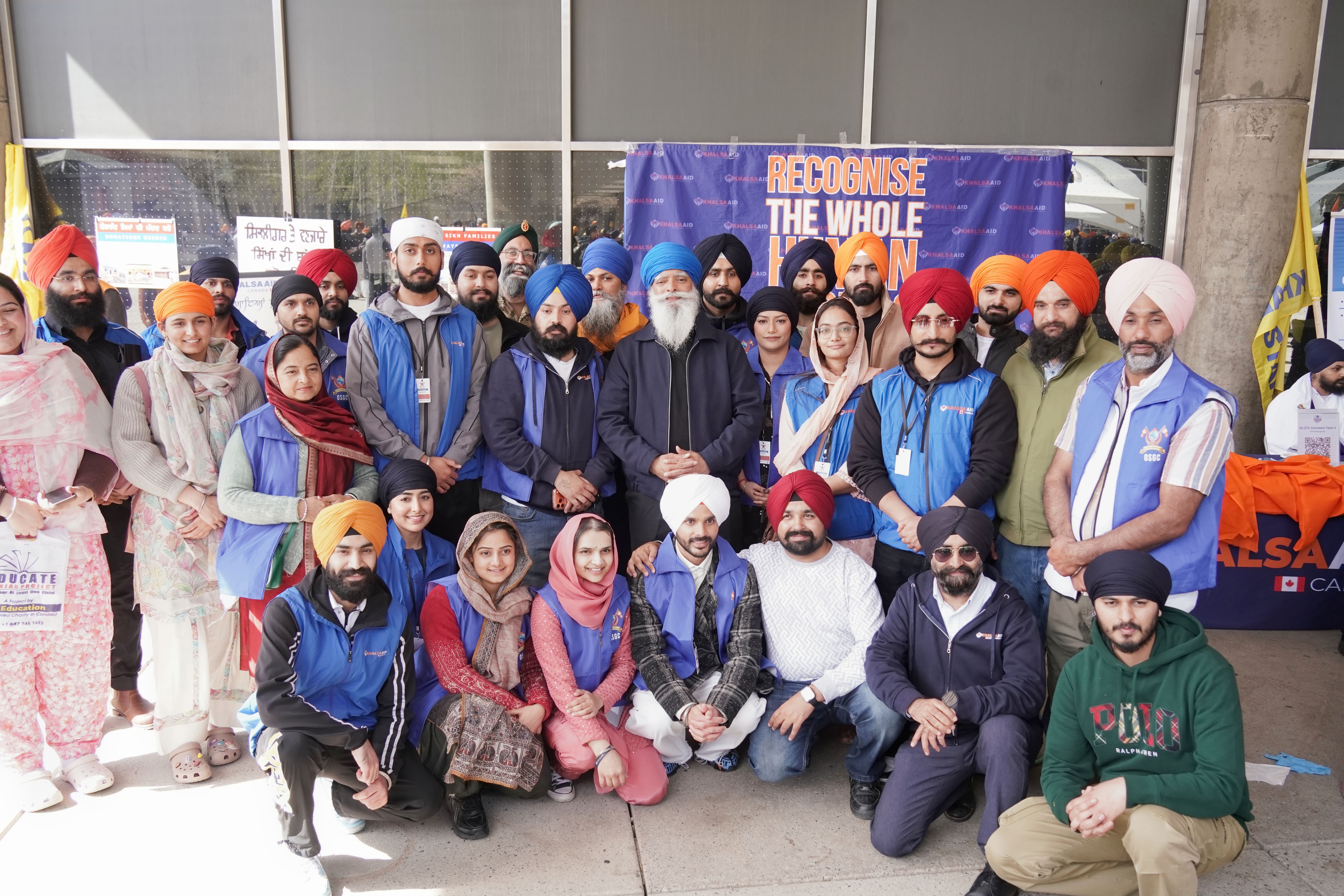 Ravi Singh with Khalsa Aid Canada team at Toronto Nagar Kirtan 2026