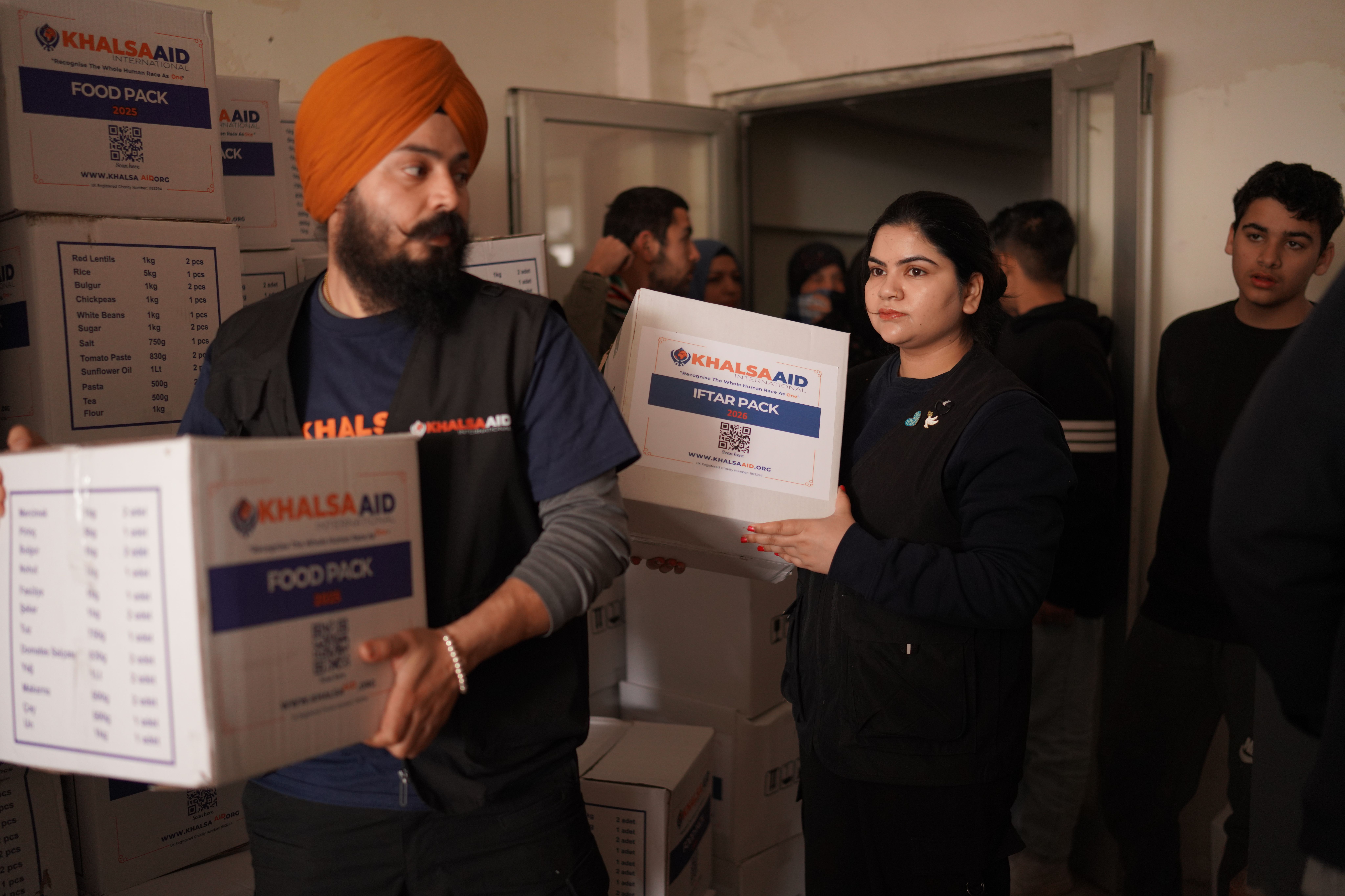 Khalsa Aid Team doing Aid distribution