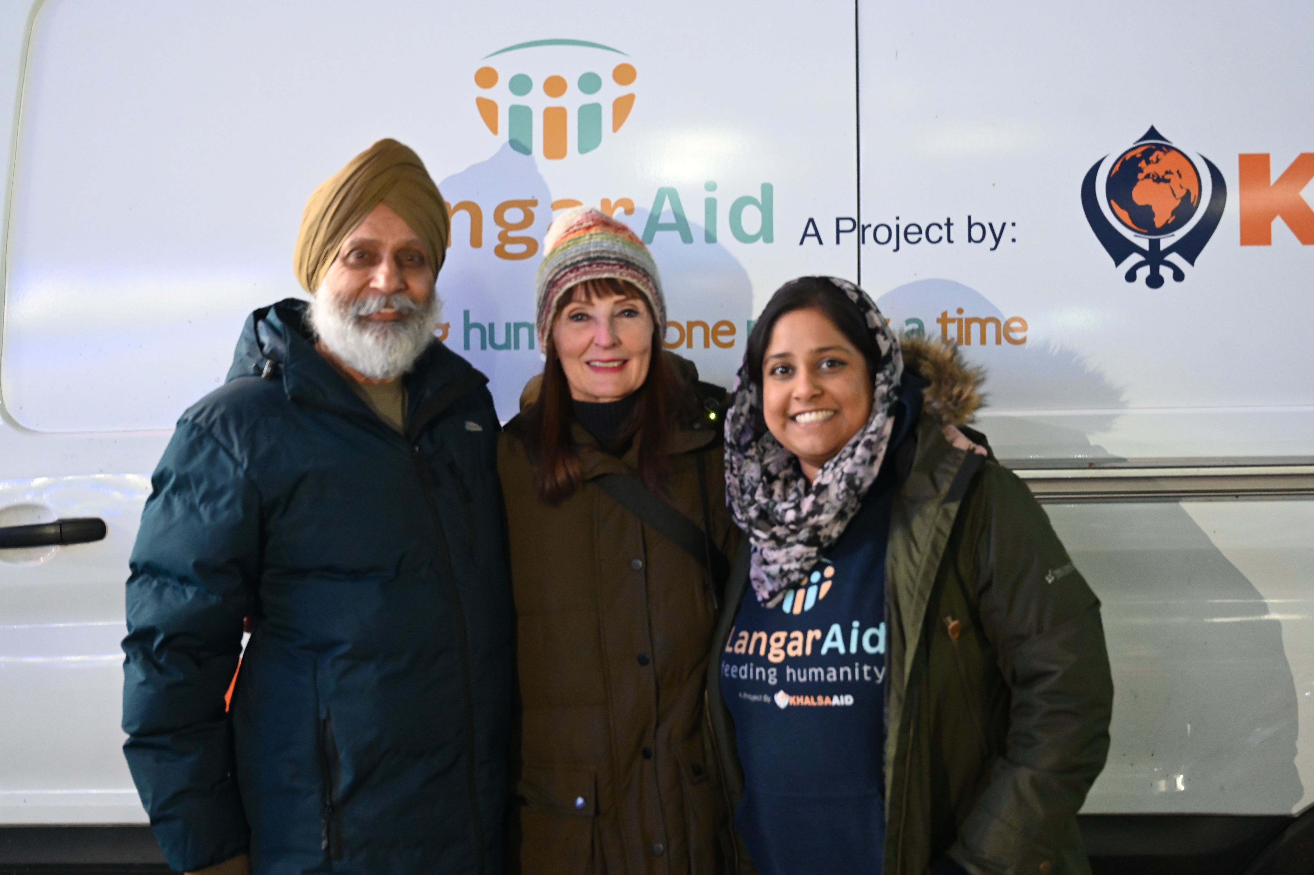 Langar Aid team with Jean Templeton, CEO of St Basils